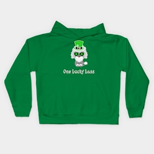 St Patricks Day..One Lucky lass Kids Hoodie